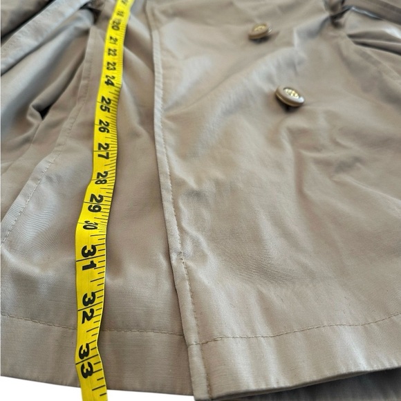 Via Spiga Tan Belted Double-Breasted Trench Coat Pleated Womens M - Picture 5 of 11